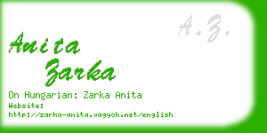 anita zarka business card